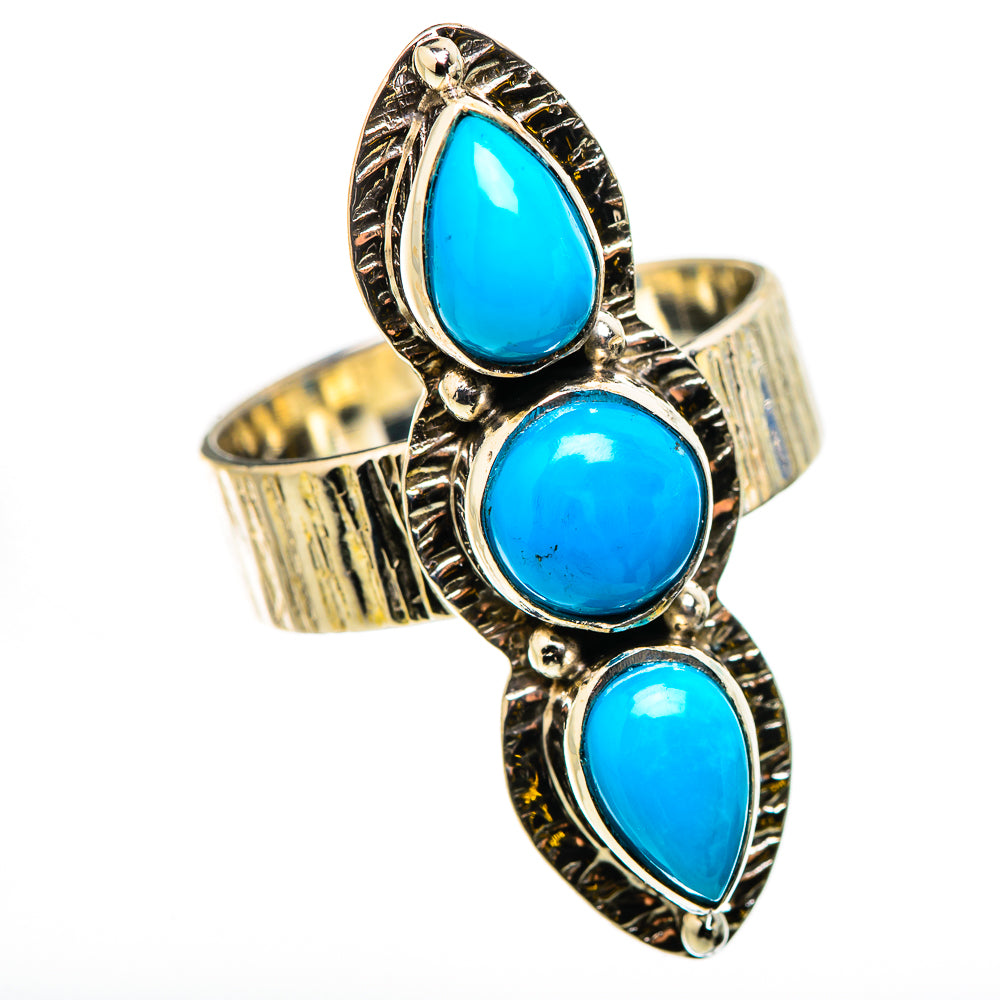 Sleeping Beauty Turquoise Rings handcrafted by Ana Silver Co - RING131084 - Photo 2