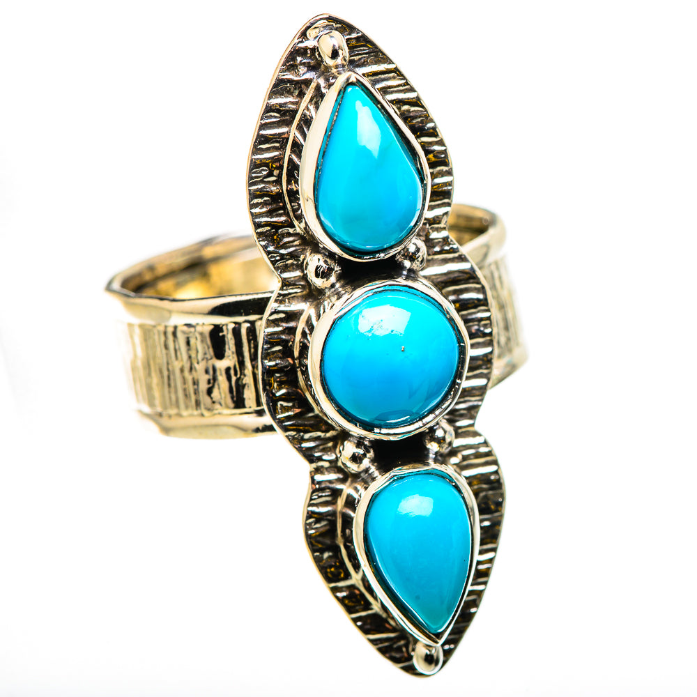 Sleeping Beauty Turquoise Rings handcrafted by Ana Silver Co - RING131085 - Photo 2