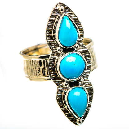 Sleeping Beauty Turquoise Rings handcrafted by Ana Silver Co - RING131085 - Photo 2