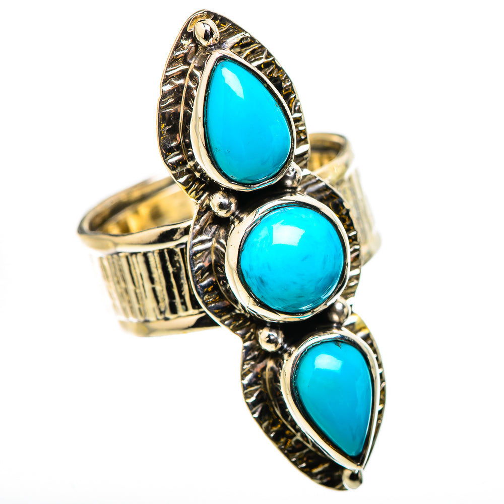 Sleeping Beauty Turquoise Rings handcrafted by Ana Silver Co - RING131087 - Photo 2