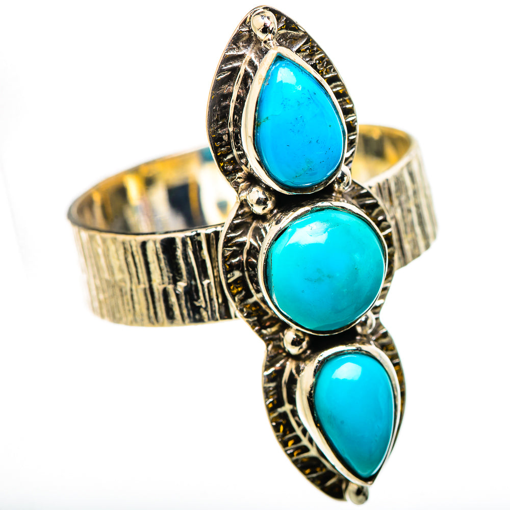 Sleeping Beauty Turquoise Rings handcrafted by Ana Silver Co - RING131088 - Photo 2