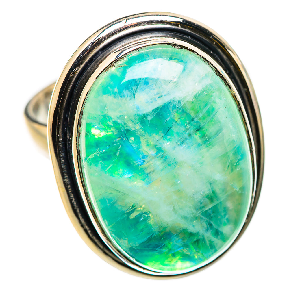 Green Moonstone Rings handcrafted by Ana Silver Co - RING131090 - Photo 2