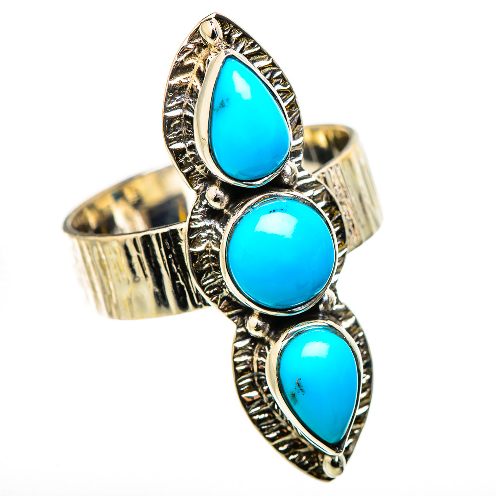 Sleeping Beauty Turquoise Rings handcrafted by Ana Silver Co - RING131102 - Photo 2