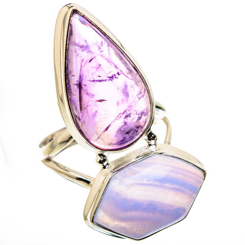 Blue Lace Agate Rings handcrafted by Ana Silver Co - RING131104 - Photo 2