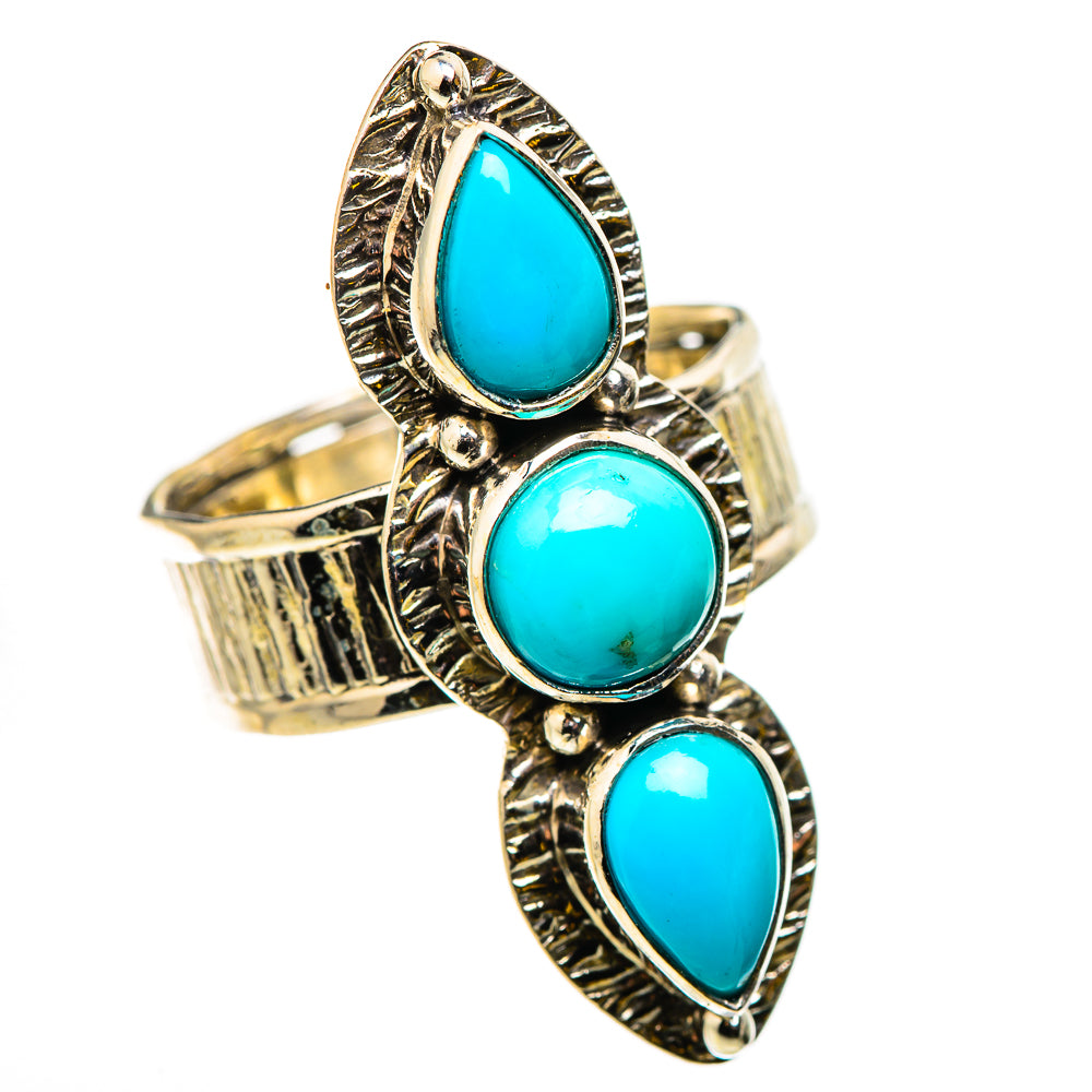 Sleeping Beauty Turquoise Rings handcrafted by Ana Silver Co - RING131109 - Photo 2
