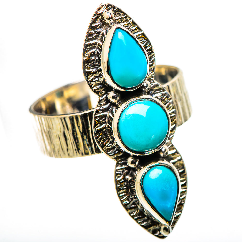 Sleeping Beauty Turquoise Rings handcrafted by Ana Silver Co - RING131110 - Photo 2
