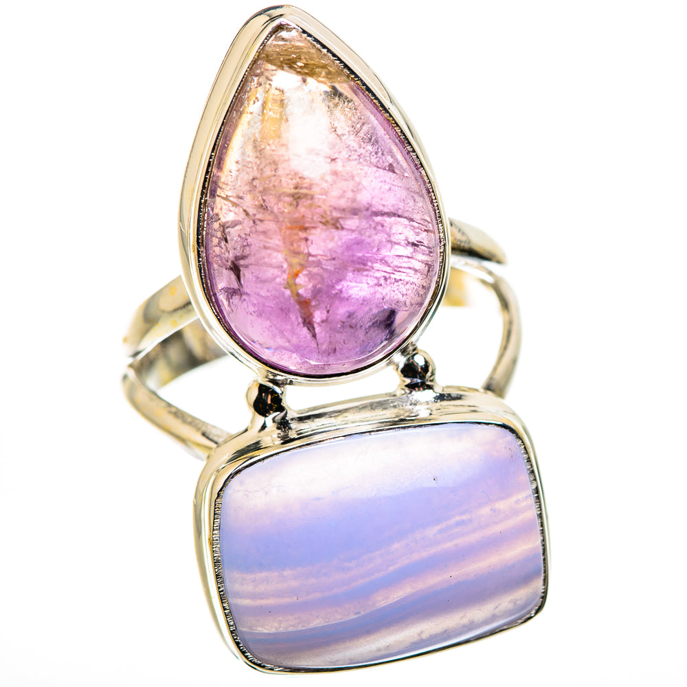 Blue Lace Agate Rings handcrafted by Ana Silver Co - RING131115 - Photo 2