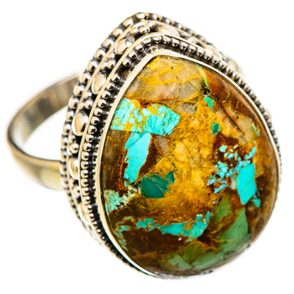 Blue Copper Composite Turquoise Rings handcrafted by Ana Silver Co - RING131117 - Photo 2