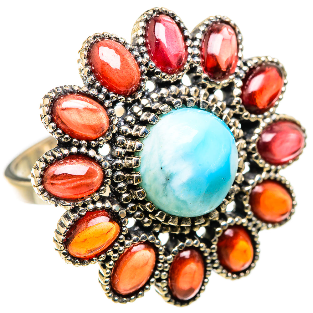 Larimar Rings handcrafted by Ana Silver Co - RING131118 - Photo 2