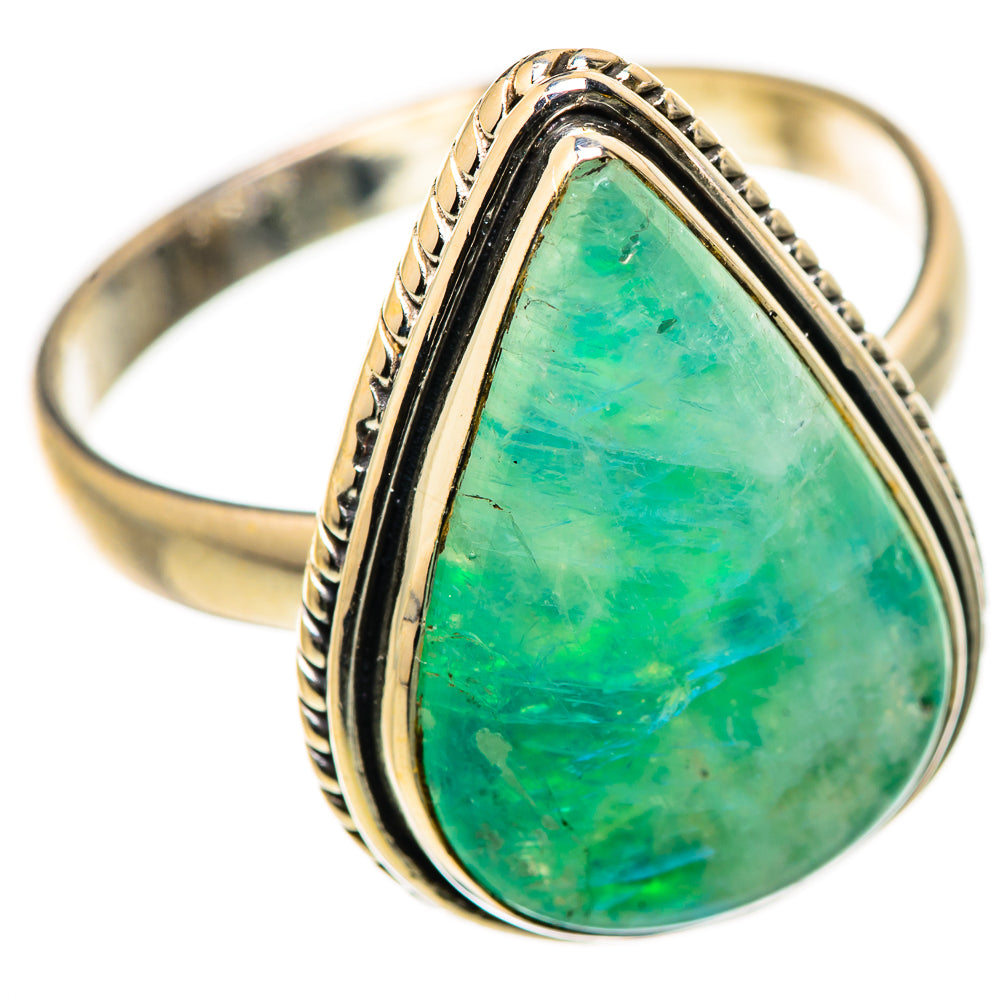 Green Moonstone Rings handcrafted by Ana Silver Co - RING131121 - Photo 2