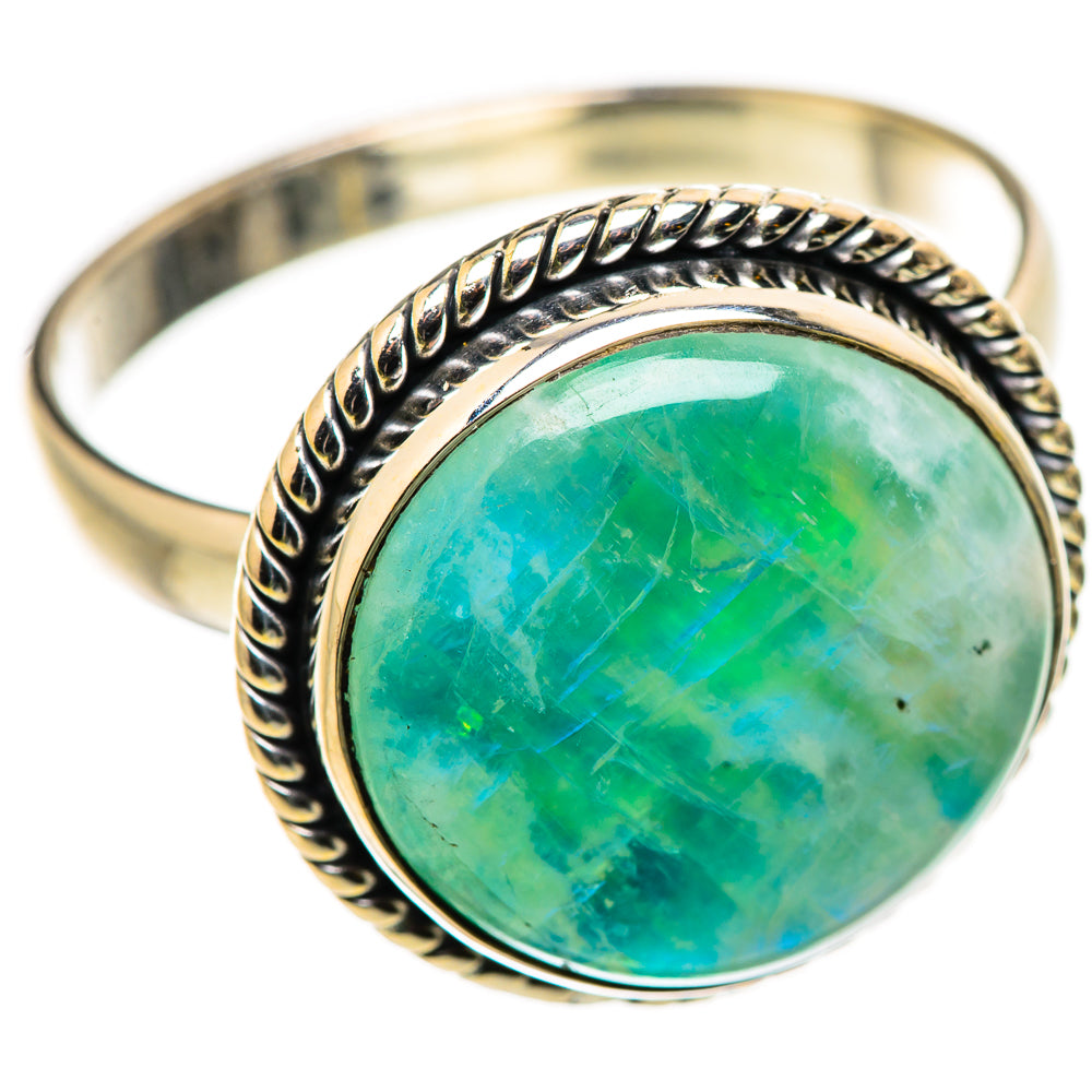 Green Moonstone Rings handcrafted by Ana Silver Co - RING131122 - Photo 2