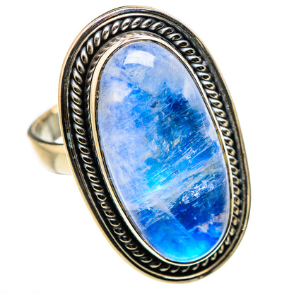 Rainbow Moonstone Rings handcrafted by Ana Silver Co - RING131129 - Photo 2