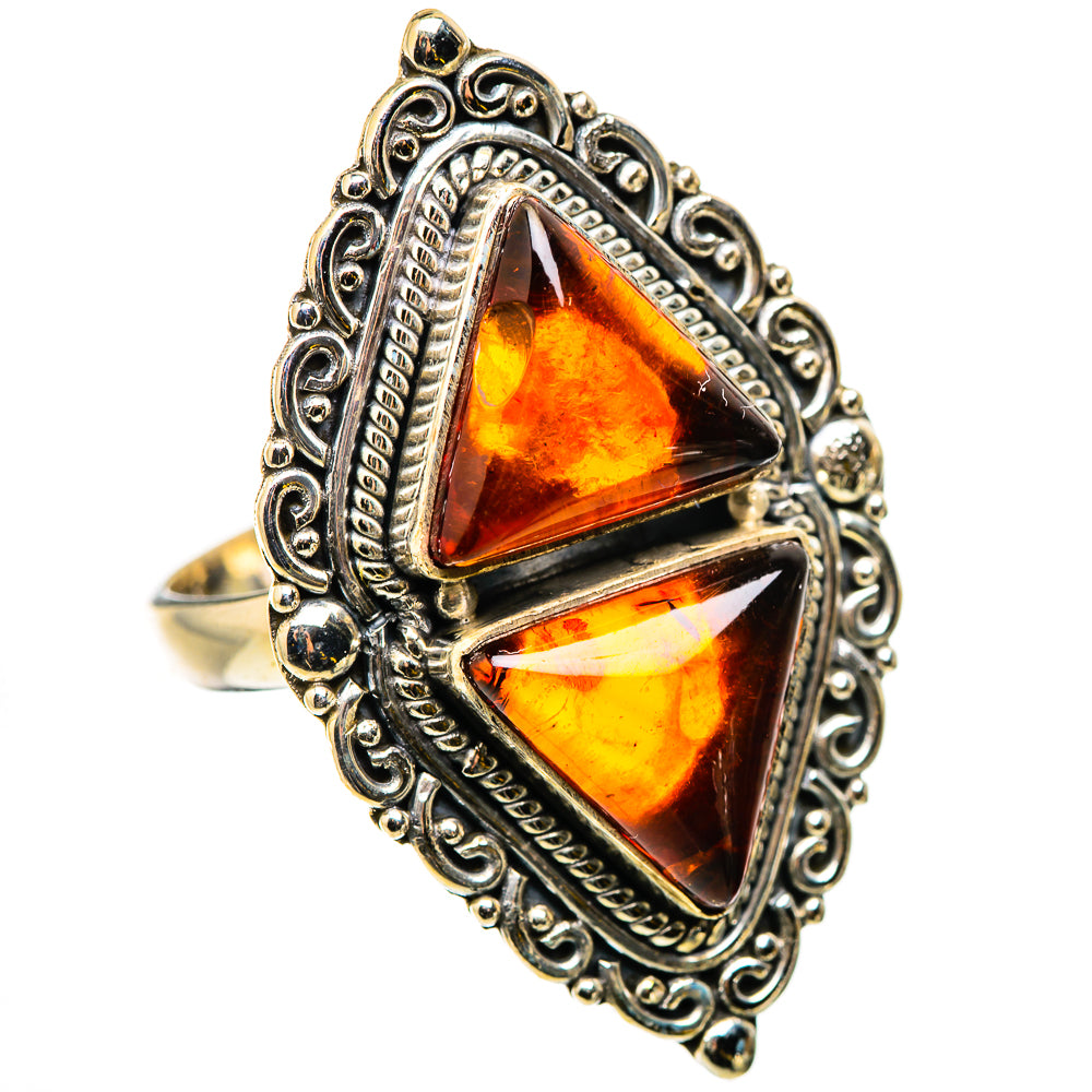 Baltic Amber Rings handcrafted by Ana Silver Co - RING131133 - Photo 2