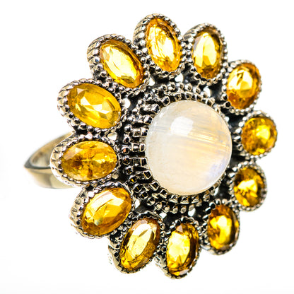 Rainbow Moonstone Rings handcrafted by Ana Silver Co - RING131134 - Photo 2