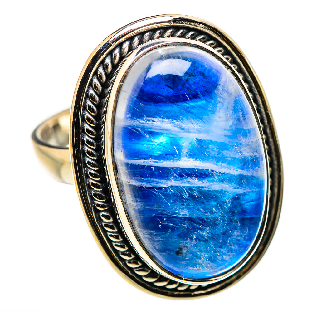 Rainbow Moonstone Rings handcrafted by Ana Silver Co - RING131140 - Photo 2
