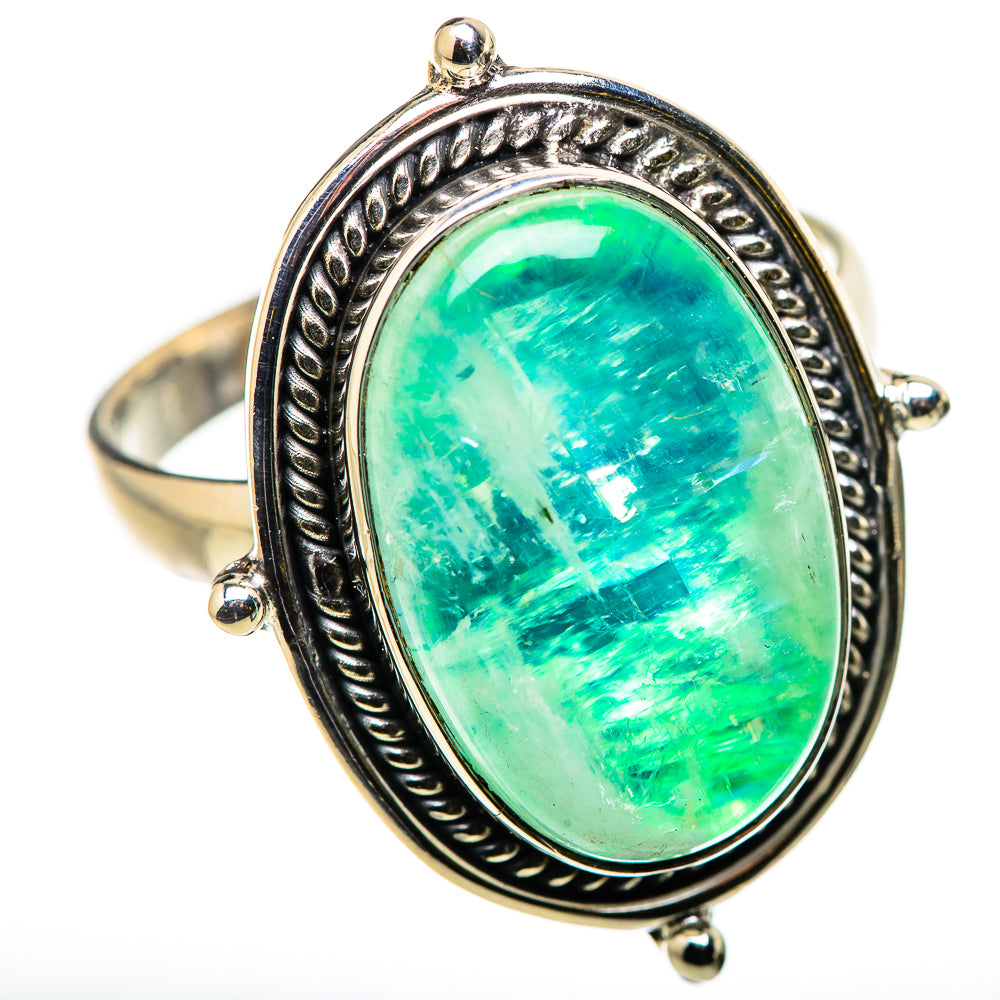 Green Moonstone Rings handcrafted by Ana Silver Co - RING131141 - Photo 2