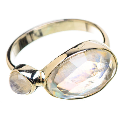 Rainbow Moonstone Rings handcrafted by Ana Silver Co - RING131169 - Photo 2