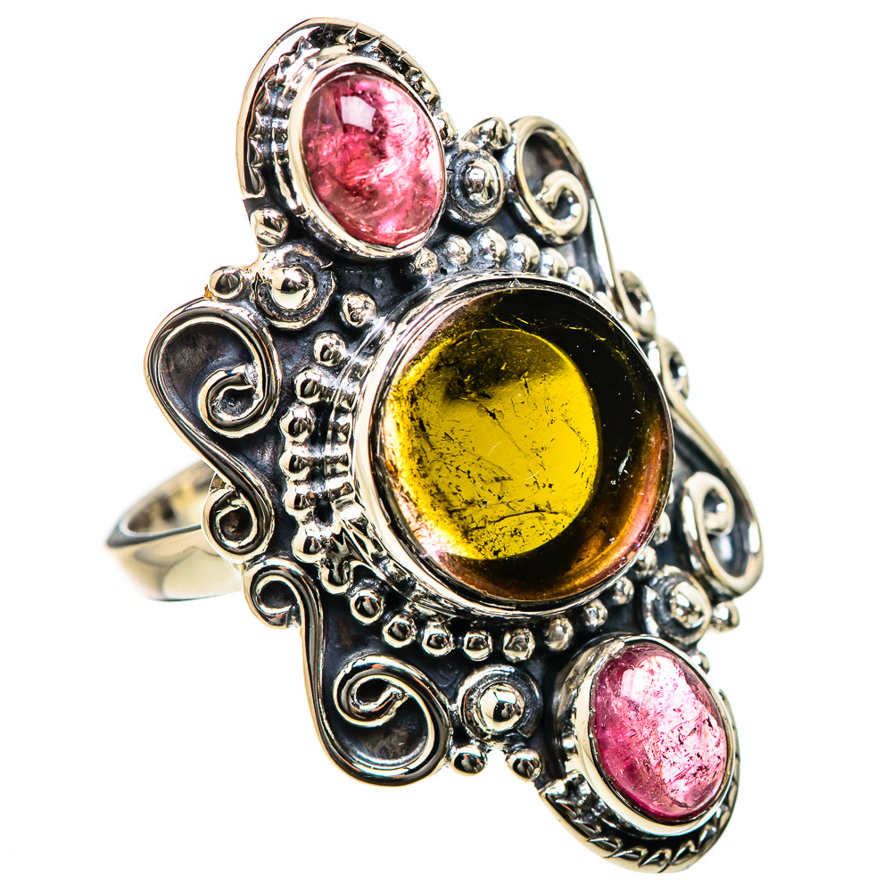 Watermelon Tourmaline Rings handcrafted by Ana Silver Co - RING131170 - Photo 2