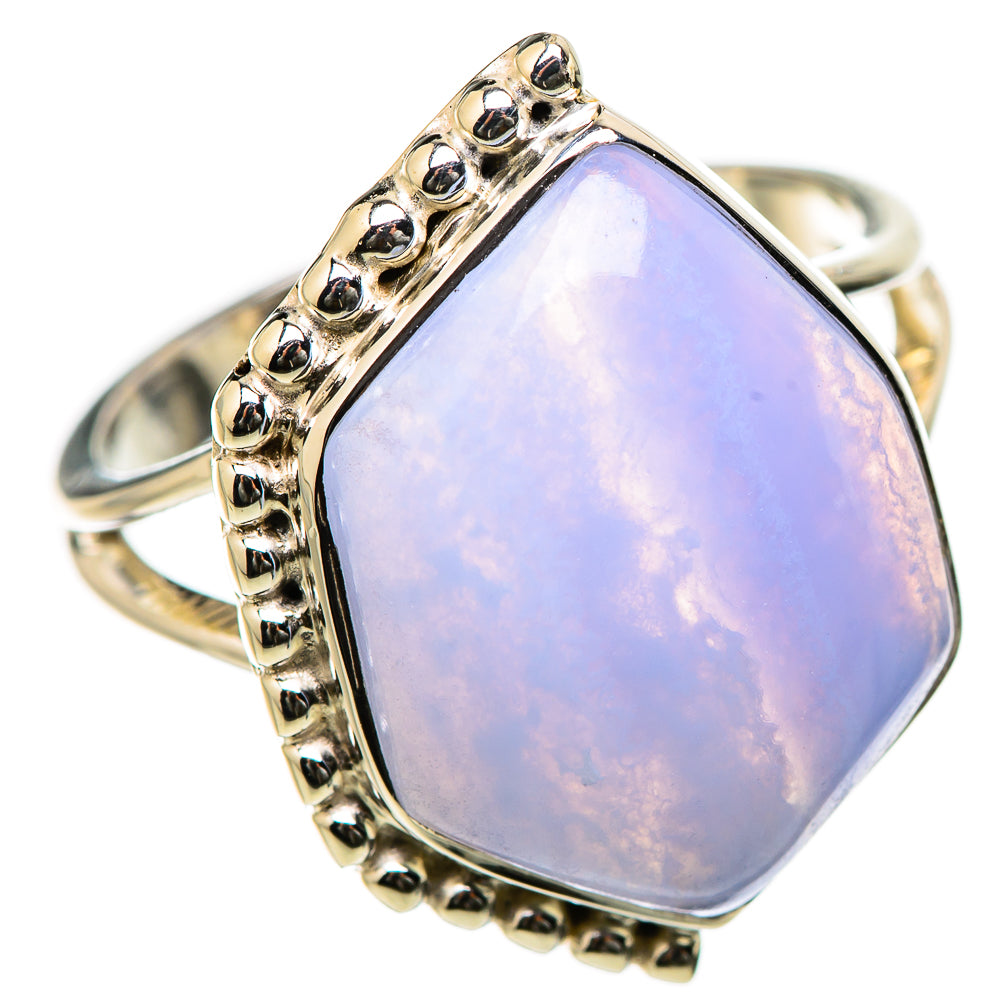 Blue Lace Agate Rings handcrafted by Ana Silver Co - RING131188 - Photo 2
