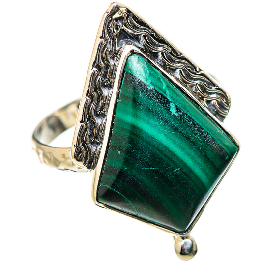 Malachite Rings handcrafted by Ana Silver Co - RING131197 - Photo 2
