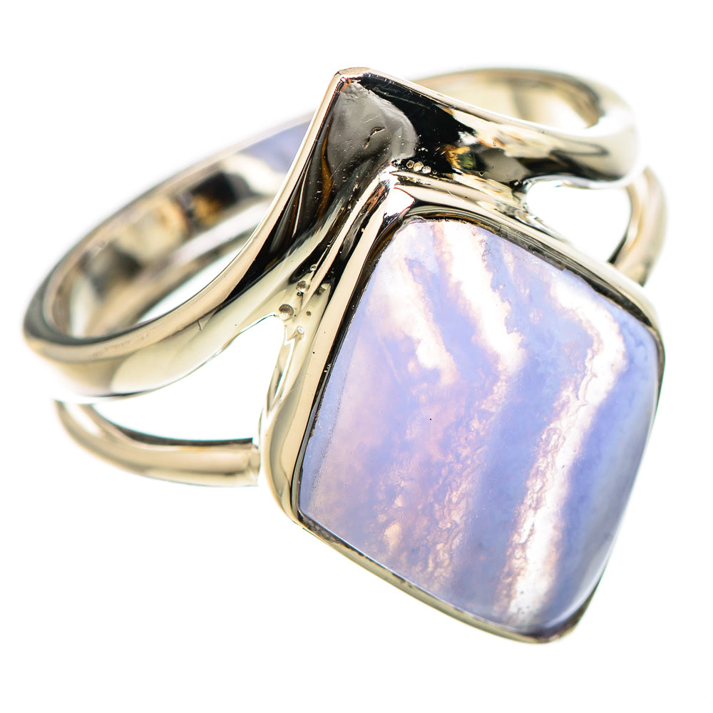 Blue Lace Agate Rings handcrafted by Ana Silver Co - RING131205 - Photo 2