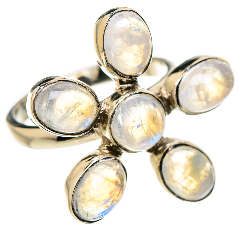 Rainbow Moonstone Rings handcrafted by Ana Silver Co - RING131207 - Photo 2