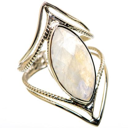 Rainbow Moonstone Rings handcrafted by Ana Silver Co - RING131225 - Photo 2
