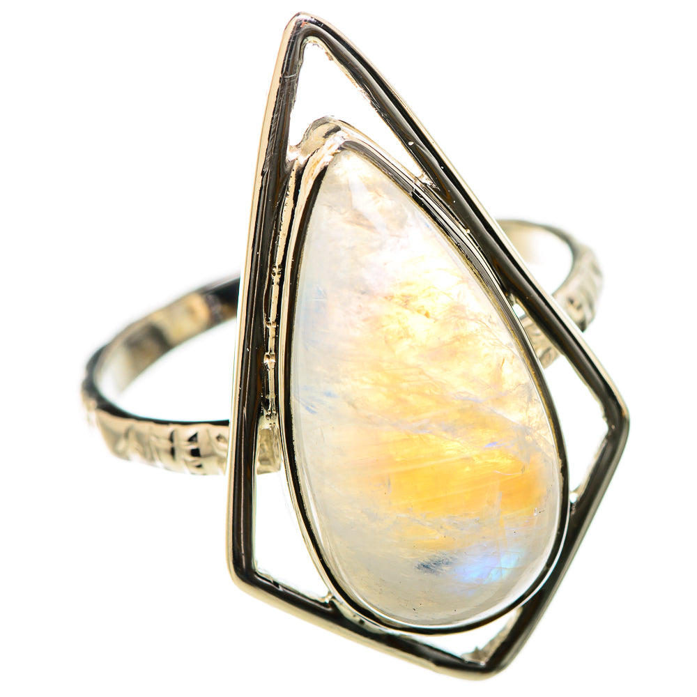 Rainbow Moonstone Rings handcrafted by Ana Silver Co - RING131235 - Photo 2