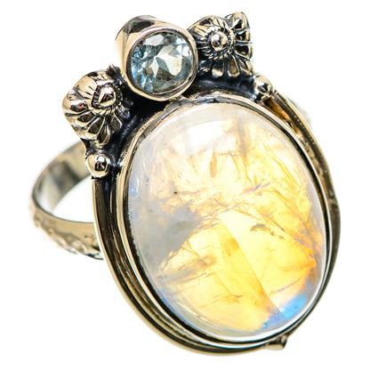 Rainbow Moonstone Rings handcrafted by Ana Silver Co - RING131241 - Photo 2