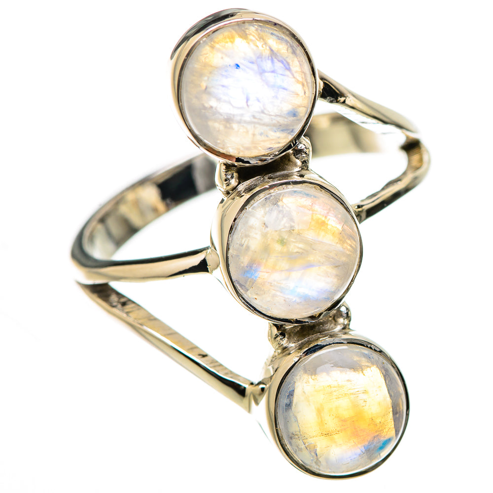 Rainbow Moonstone Rings handcrafted by Ana Silver Co - RING131244 - Photo 2