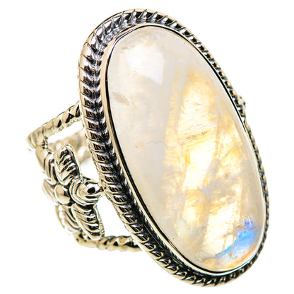 Rainbow Moonstone Rings handcrafted by Ana Silver Co - RING131246 - Photo 2