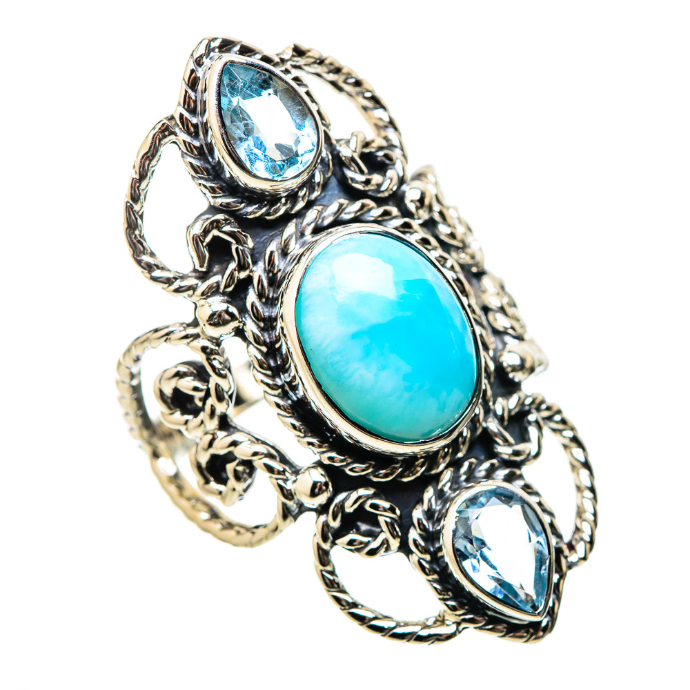 Larimar Rings handcrafted by Ana Silver Co - RING131258 - Photo 2