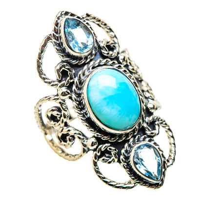 Larimar Rings handcrafted by Ana Silver Co - RING131258 - Photo 2