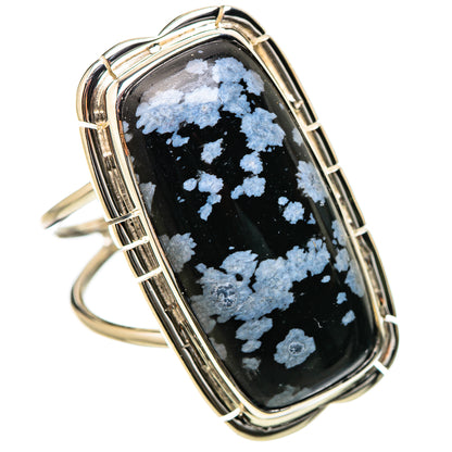 Snowflake Obsidian Rings handcrafted by Ana Silver Co - RING131283 - Photo 2