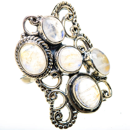 Rainbow Moonstone Rings handcrafted by Ana Silver Co - RING131308 - Photo 2