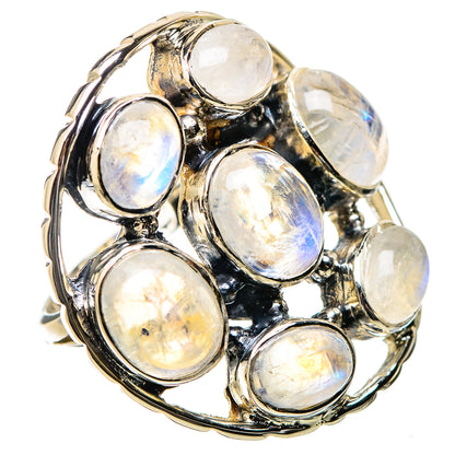 Rainbow Moonstone Rings handcrafted by Ana Silver Co - RING131309 - Photo 2