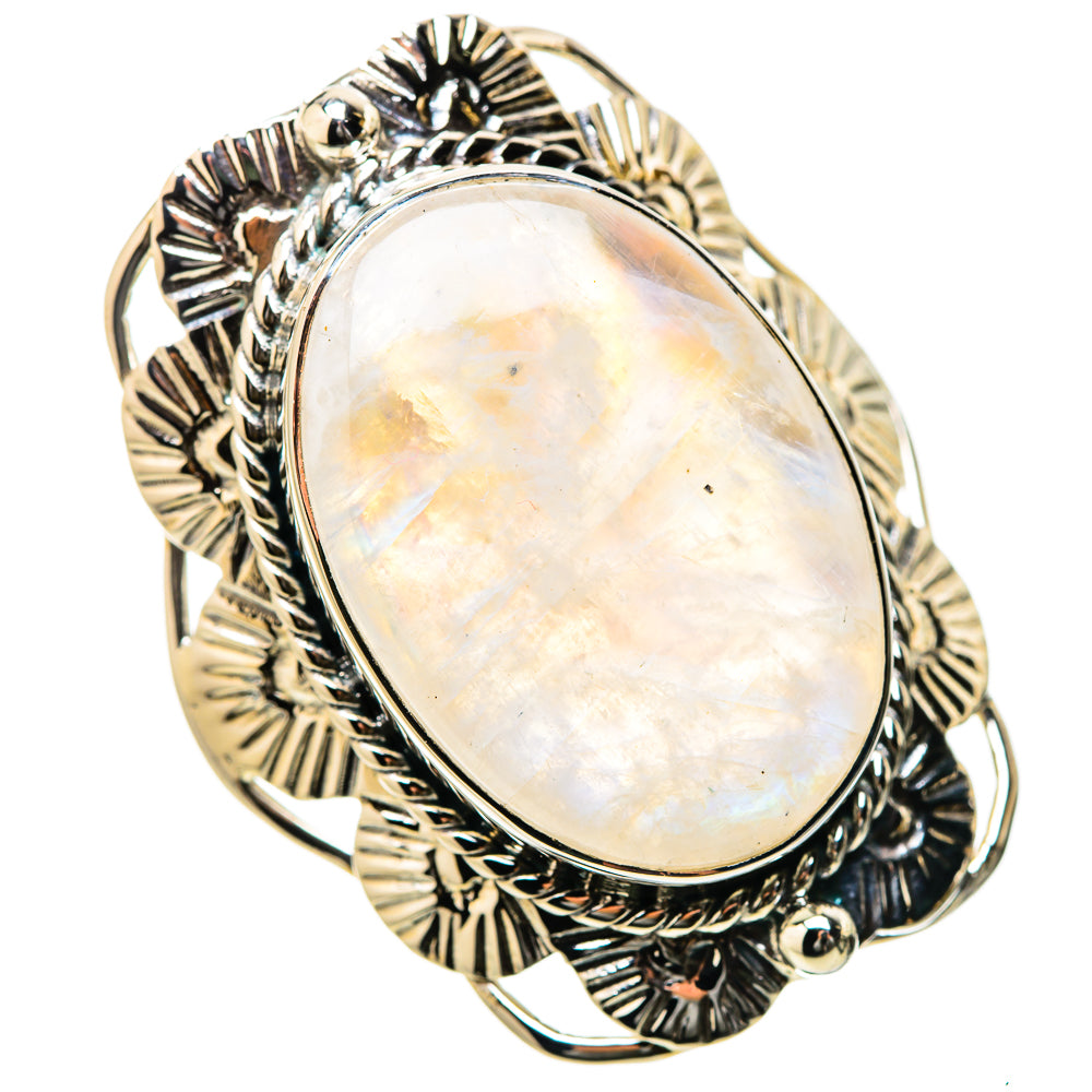 Rainbow Moonstone Rings handcrafted by Ana Silver Co - RING131325 - Photo 2