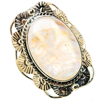 Rainbow Moonstone Rings handcrafted by Ana Silver Co - RING131325 - Photo 2