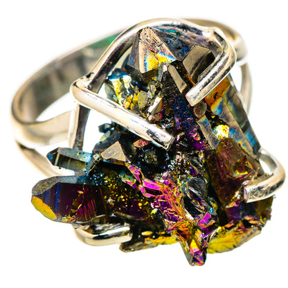 Titanium Sunshine Druzy Rings handcrafted by Ana Silver Co - RING131339 - Photo 2