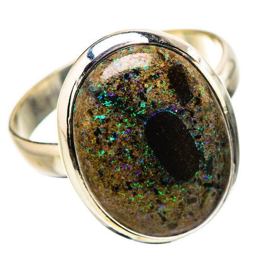 Andamooka Opal Rings handcrafted by Ana Silver Co - RING131342 - Photo 2