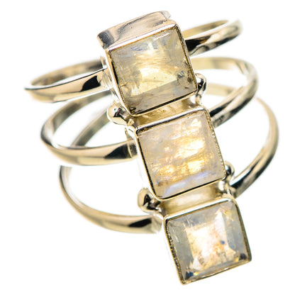 Rainbow Moonstone Rings handcrafted by Ana Silver Co - RING131351 - Photo 2