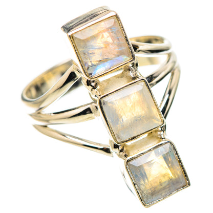 Rainbow Moonstone Rings handcrafted by Ana Silver Co - RING131365 - Photo 2
