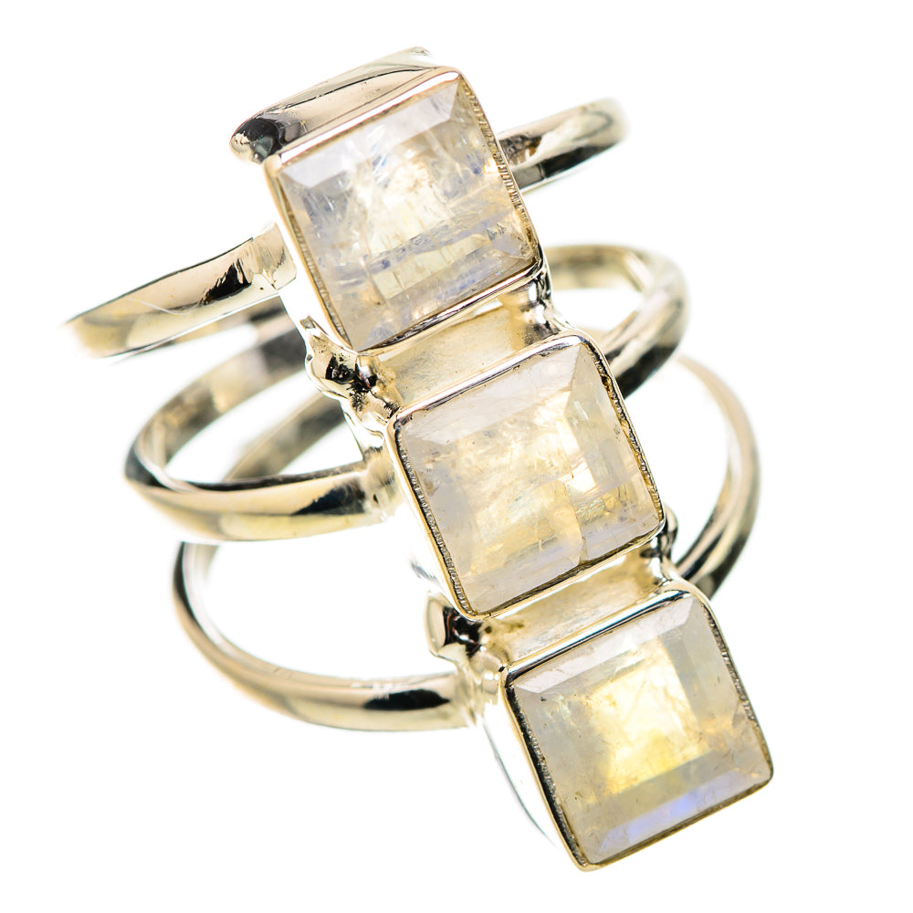 Rainbow Moonstone Rings handcrafted by Ana Silver Co - RING131366 - Photo 2