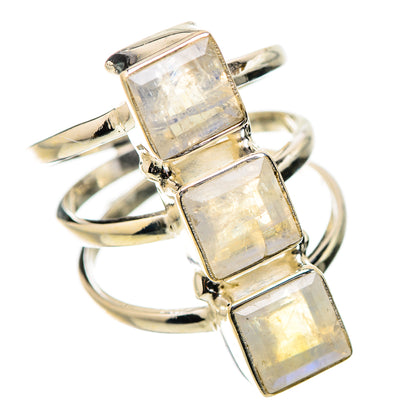 Rainbow Moonstone Rings handcrafted by Ana Silver Co - RING131366 - Photo 2