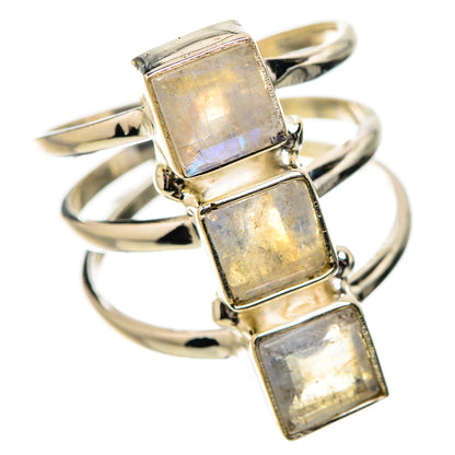 Rainbow Moonstone Rings handcrafted by Ana Silver Co - RING131383 - Photo 2