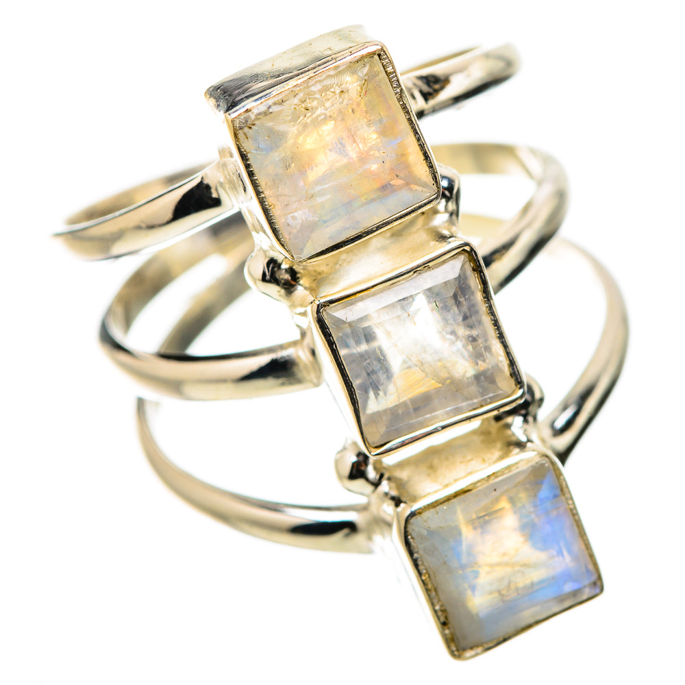 Rainbow Moonstone Rings handcrafted by Ana Silver Co - RING131390 - Photo 2