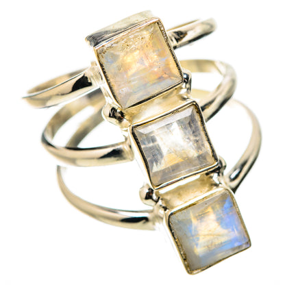Rainbow Moonstone Rings handcrafted by Ana Silver Co - RING131390 - Photo 2