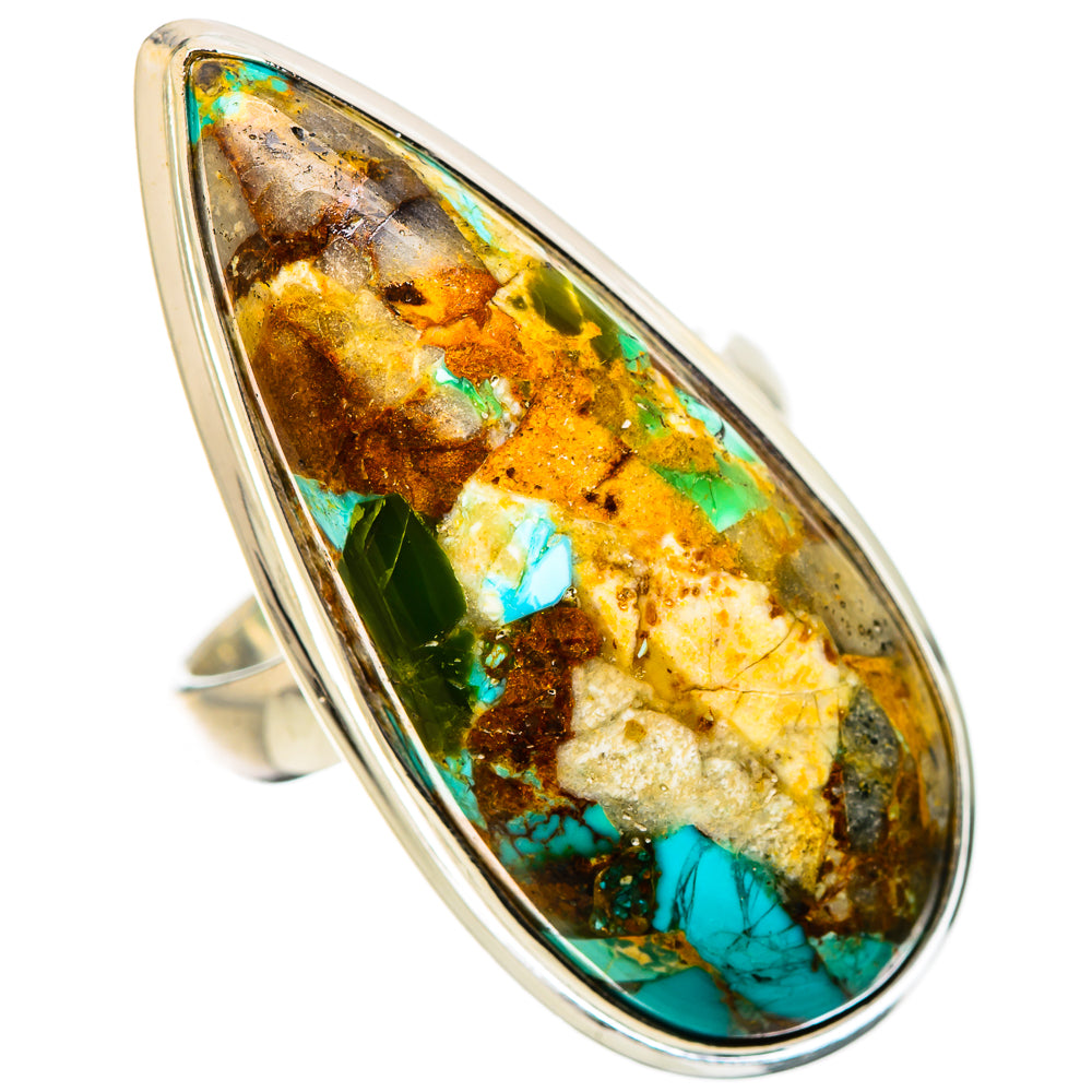 Kingman Mohave Turquoise Rings handcrafted by Ana Silver Co - RING131392 - Photo 2