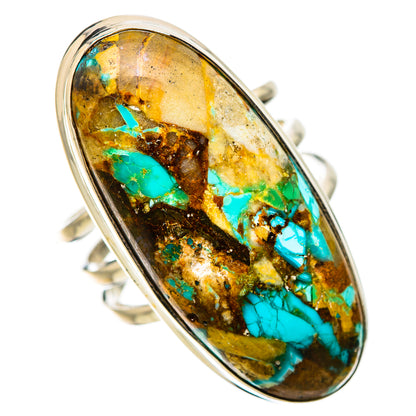 Kingman Mohave Turquoise Rings handcrafted by Ana Silver Co - RING131394 - Photo 2