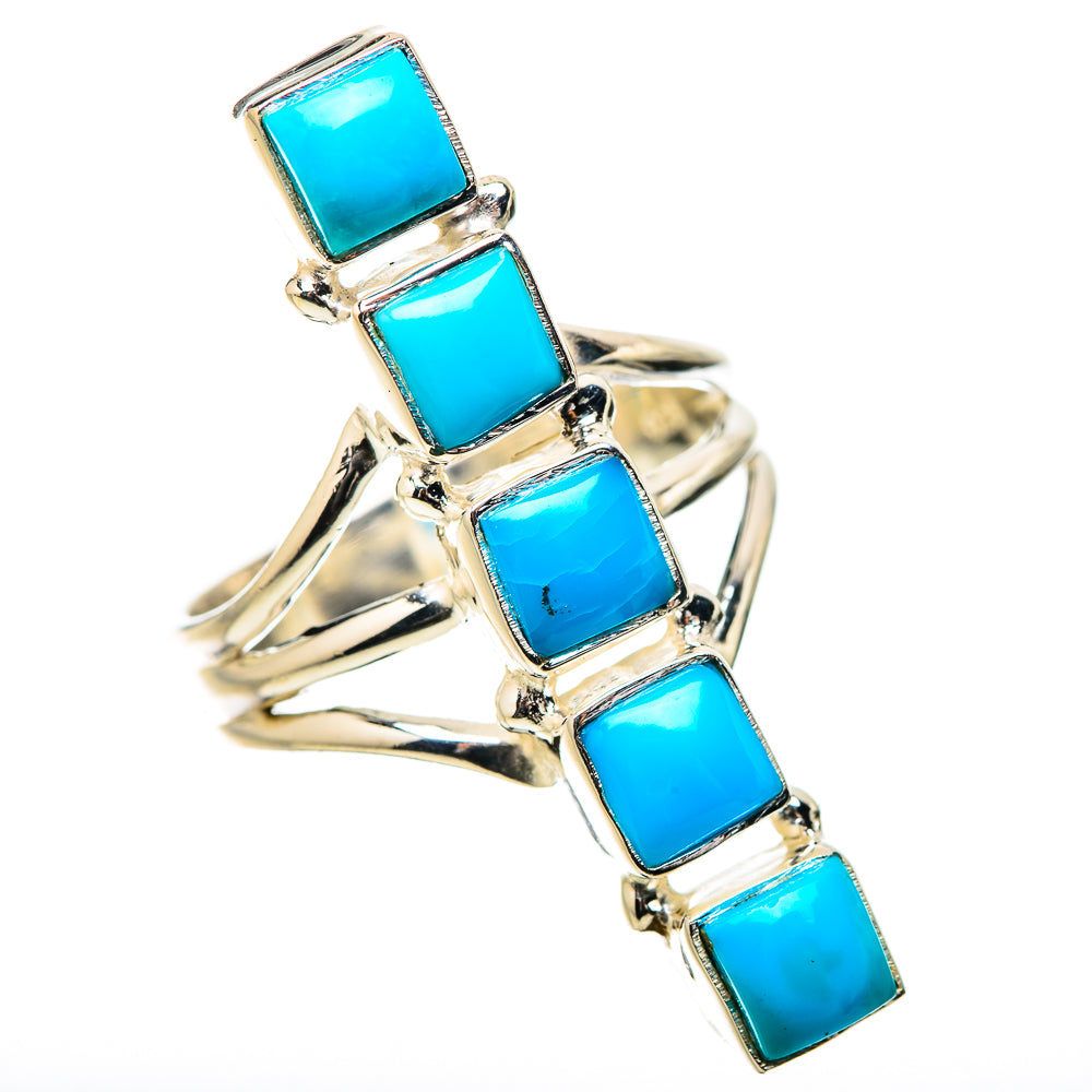 Sleeping Beauty Turquoise Rings handcrafted by Ana Silver Co - RING131410 - Photo 2